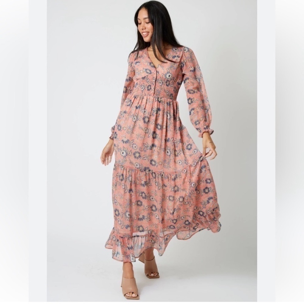 Patrons of Peace Floral Smocked Midi Dress
Sz Small Excellent Like-New Condition